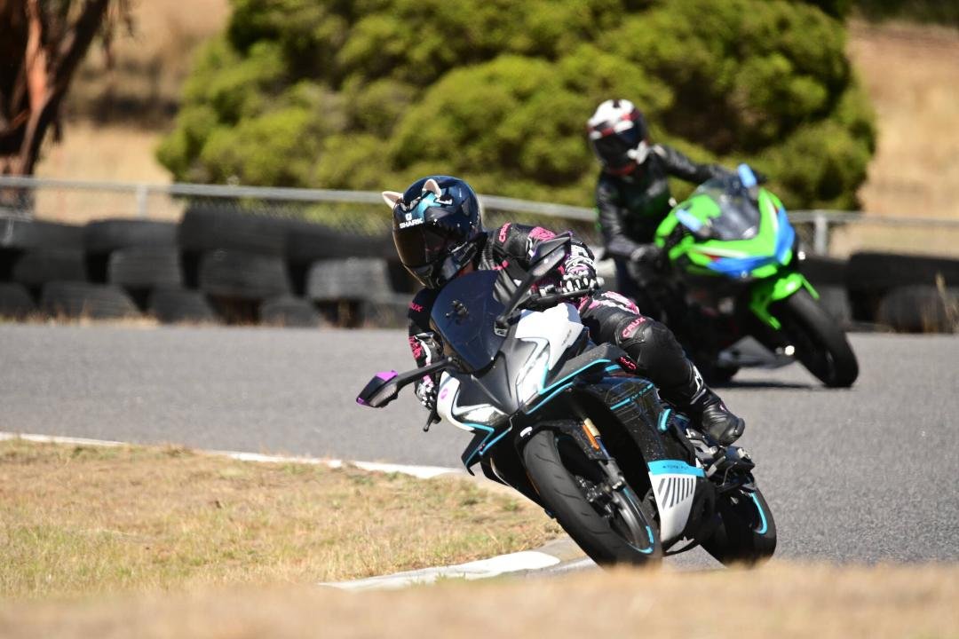 Jane on track bike